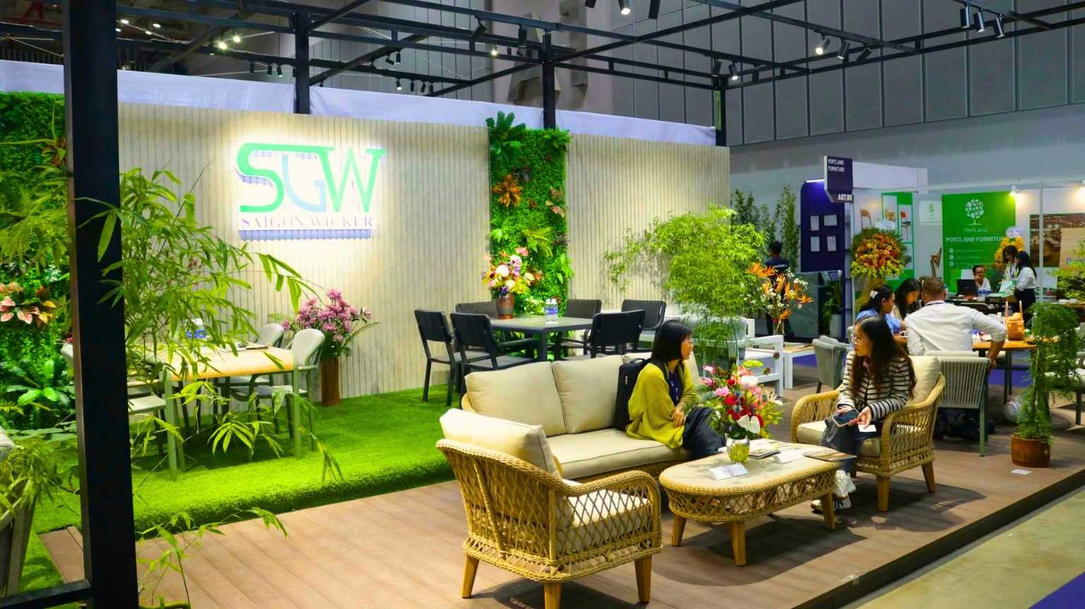 Outdoor furniture showcase by Saigon Wicker at HawaExpo 2026