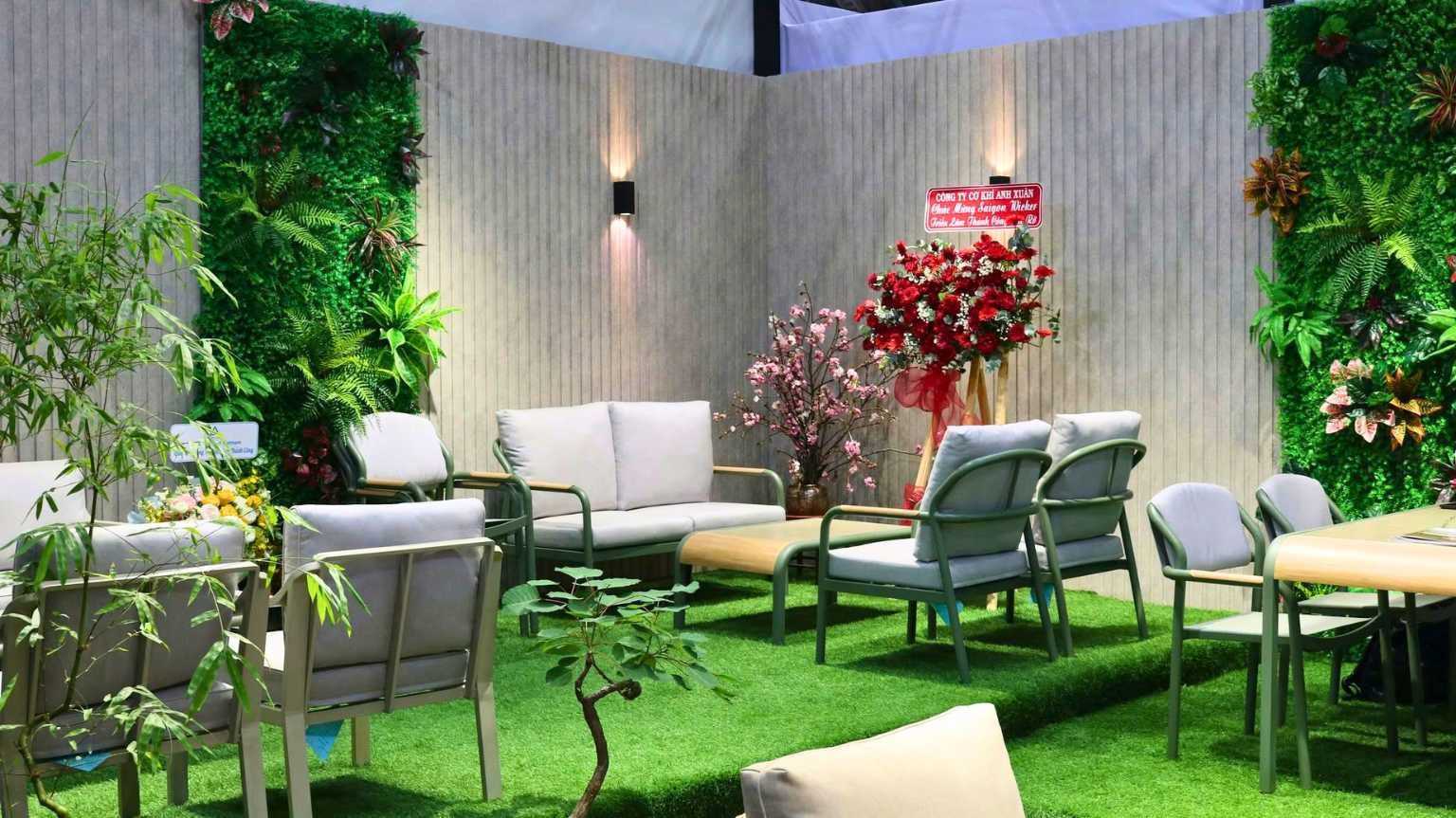 Saigon Wicker outdoor furniture display for different commercial spaces