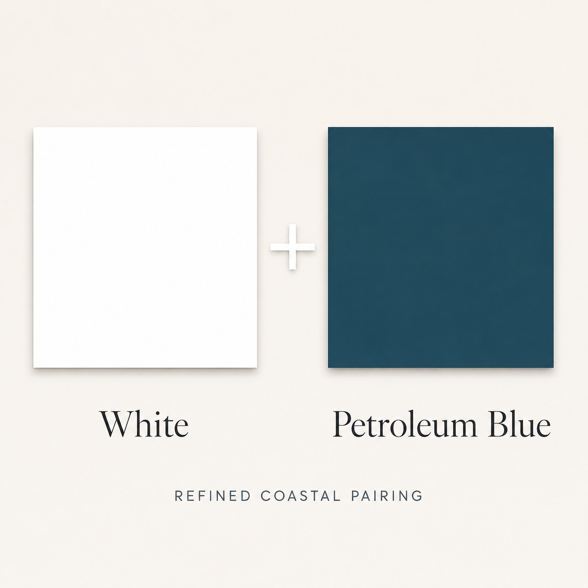 White and Petroleum Blue outdoor furniture color pairing