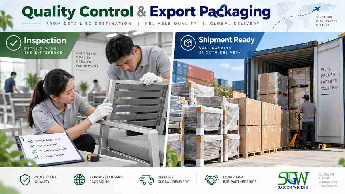 Aluminum Outdoor Furniture: What B2B Buyers Should Know Before Ordering 4 Aluminum outdoor furniture quality control and export packaging