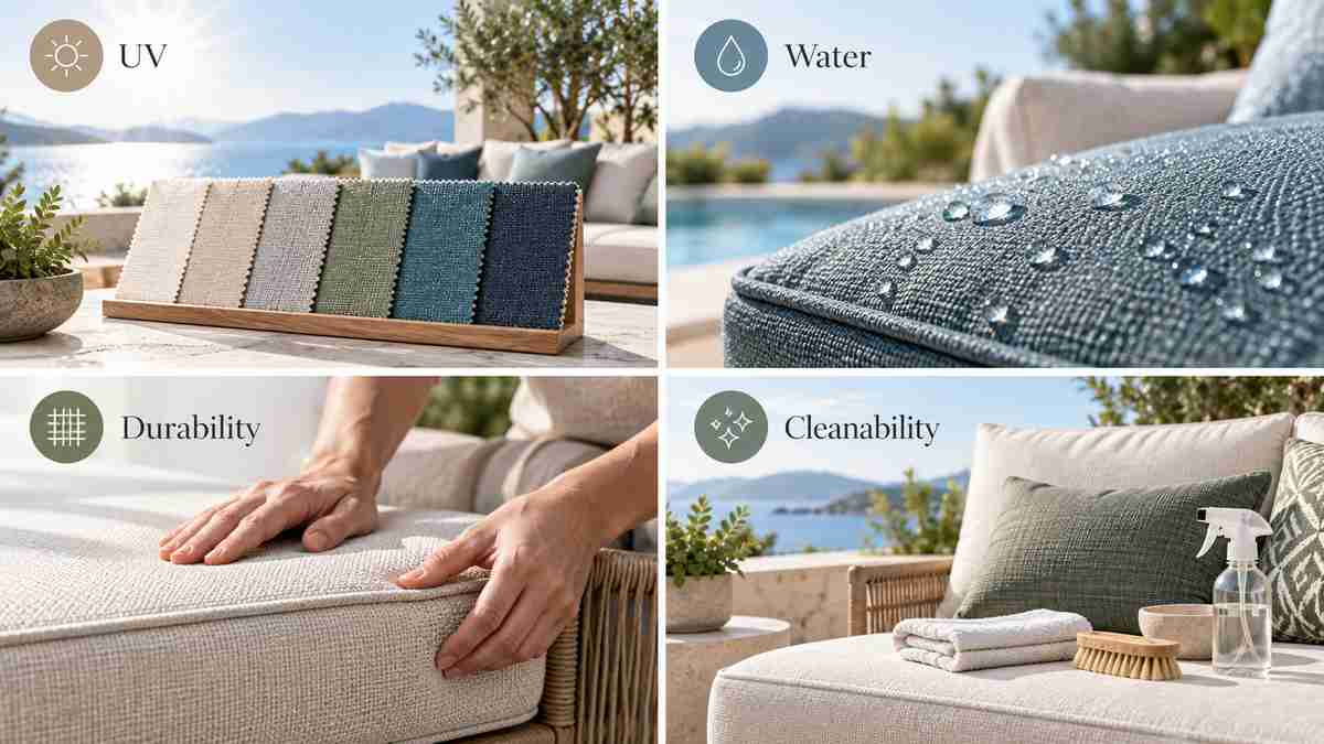 Quick-dry outdoor cushions depend on fabric drainage and airflow