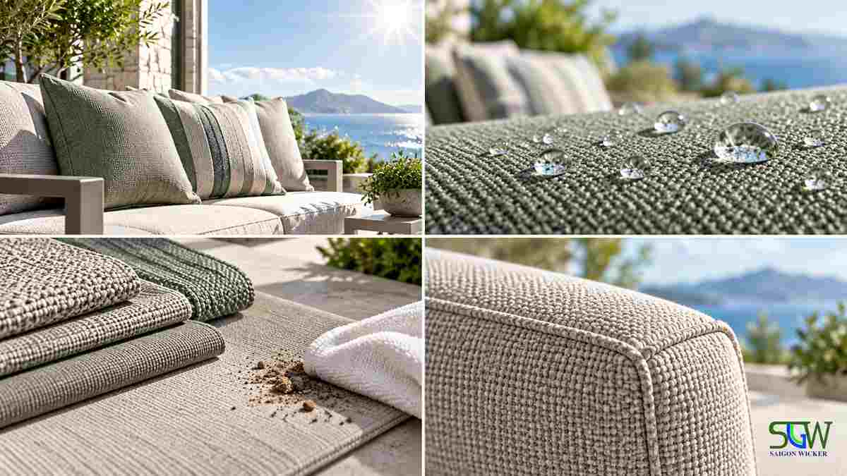 Performance outdoor fabrics testing for UV water abrasion and cleanability