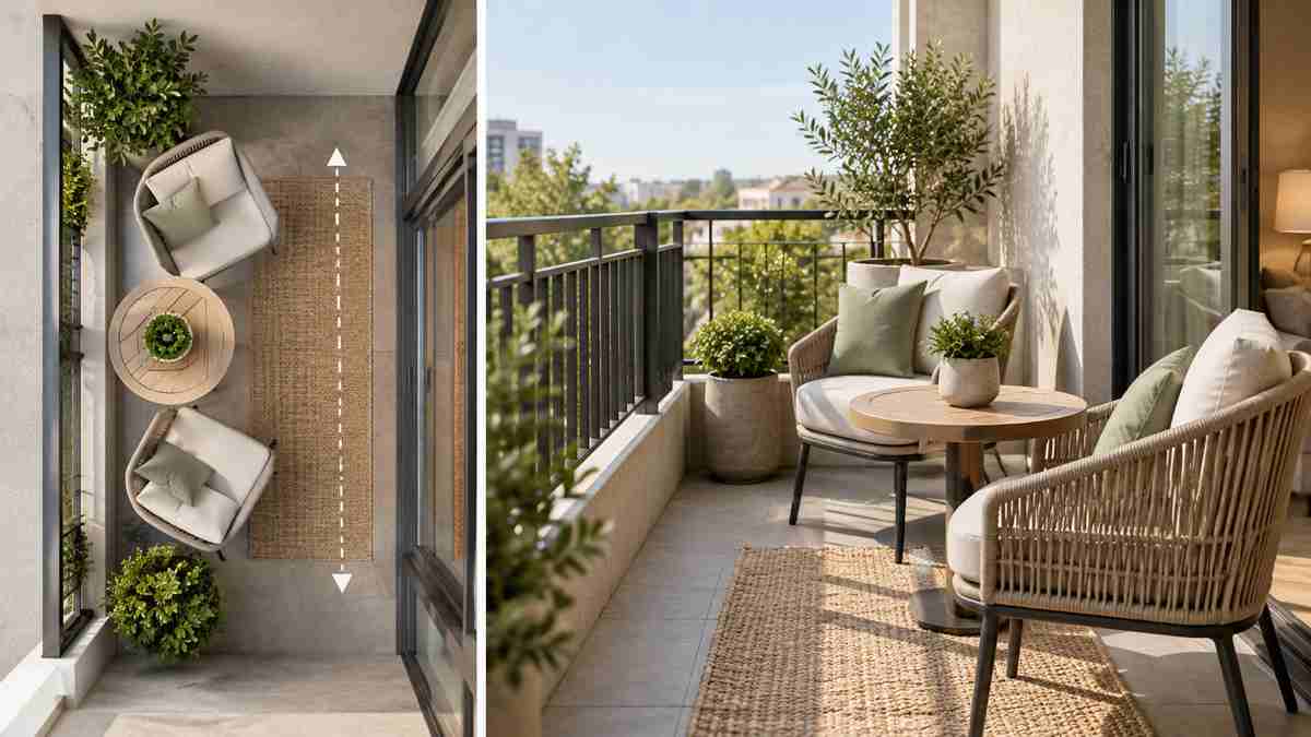 Small-Space Outdoor Furniture: What Works Best for Balconies and Compact Patios? 4 Small space outdoor furniture layout planning for balconies and patios