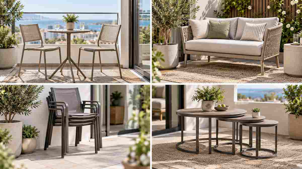Small-Space Outdoor Furniture: What Works Best for Balconies and Compact Patios? 3 Small space outdoor furniture with bistro loveseat stackable and nesting options